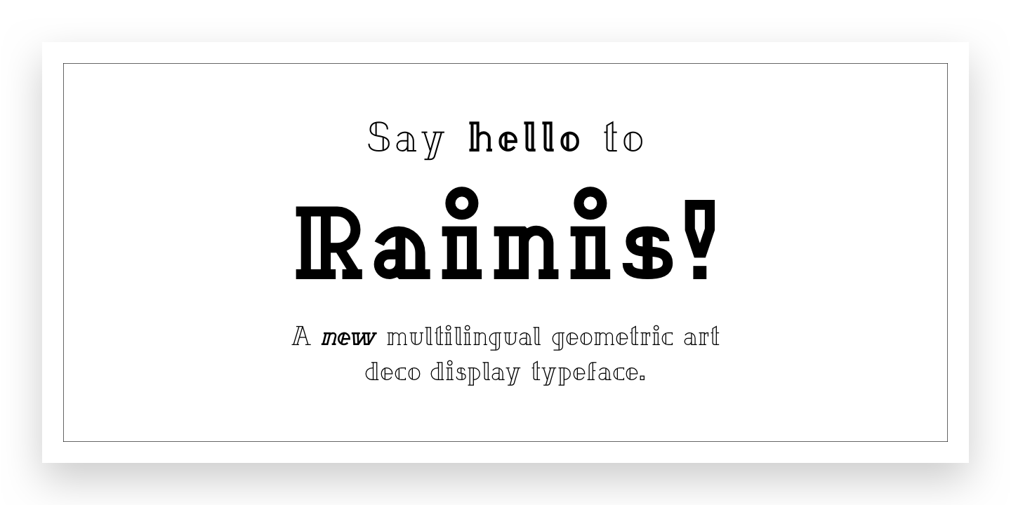 Пример шрифта Rainis #1